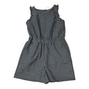 Copper Key girls Jumpsuit sz M Medium Sleeveless Blue and White plaid  buttons..
